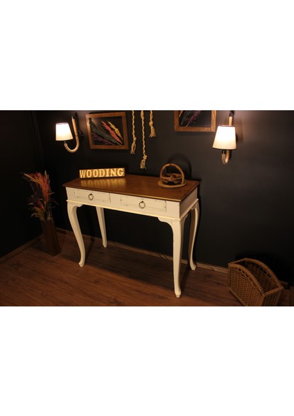 Wooding 120 cm Masif Ceviz Beyaz Dresuar