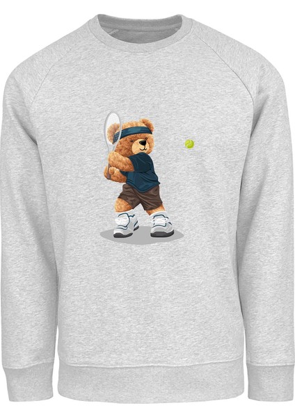 Oversize Tenisçi Bear Baskılı Çocuk Sweatshirt fırsatları