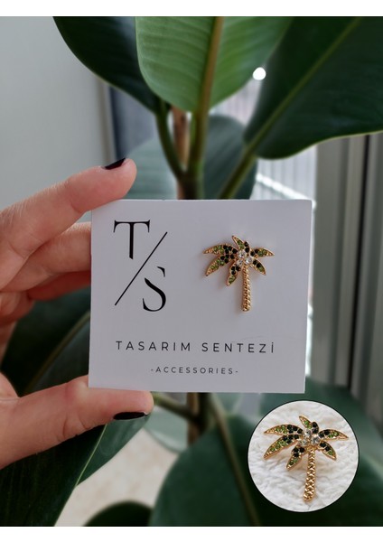 Rozet Metal Broş Yaka Okul Çantası Kıyafet Takı Aksesuar Çanta Palmiye Agaç Klipsli Rozet Mini