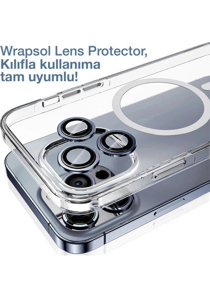 iPhone 15 Pro Max Kamera Lens Koruyucu Mavi Titanyum Kolay Uygulama Aparatlı