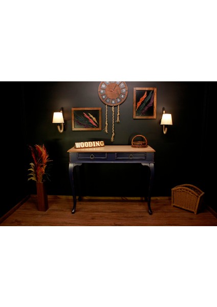 Wooding 120 cm Masif Naturel Lacivert Dresuar