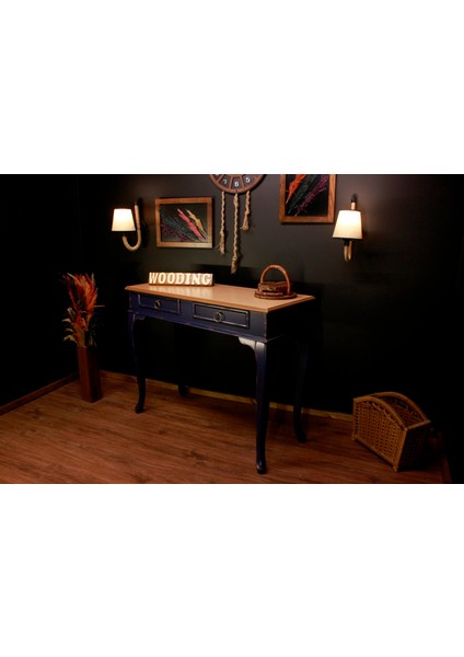 Wooding 120 cm Masif Naturel Lacivert Dresuar