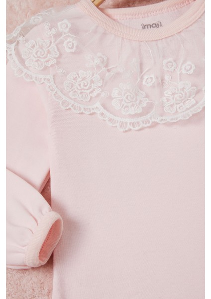 Pembe Kız Bebek Dantel Yakalı Uzun Kol Çıtçıtlı Badi 16839 fiyatları