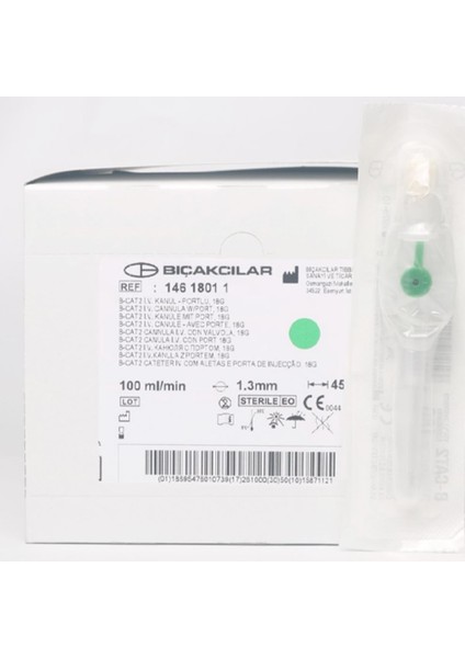 Bıçakcılar - Anjiokat 18G Yeşil - 25 Adet