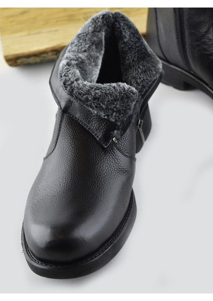 3405 İçi Kürklü Hakiki Deri Erkek Bot Ayakkabı Ortopedik Taban Fermuarlı Deri Bot fiyatları