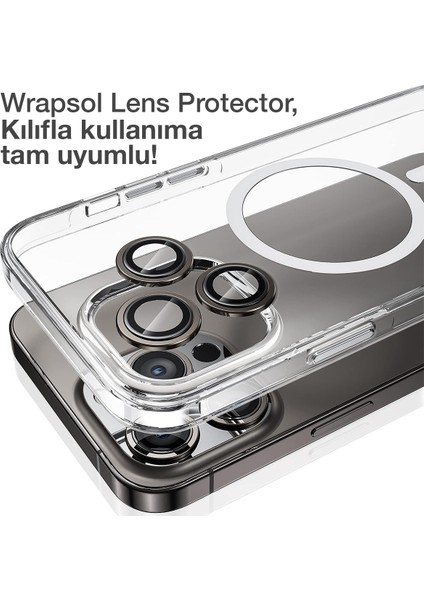 iPhone 15 Pro Max Kamera Lens Koruyucu Siyah Titanyum Kolay Uygulama Aparatlı