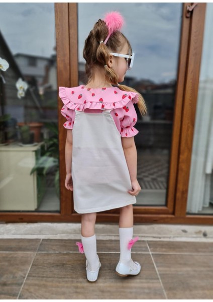 Kız Çocuk Slopet Elbise Çilekli modelleri