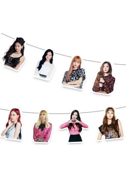 Black Pink Dekoratif Banner - 140X18 cm