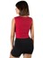Kadın Kırmızı Fitted/vücuda Oturan Crop Halter Yaka Fitilli Esnek Örme Bluz Atlet 23K-TRP-CRP06 4