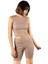 Kadın Bej Fitted/vücuda Oturan Crop Halter Yaka Fitilli Esnek Örme Bluz Atlet 23K-TRP-CRP06 1