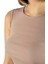 Kadın Bej Fitted/vücuda Oturan Crop Halter Yaka Fitilli Esnek Örme Bluz Atlet 23K-TRP-CRP06 3