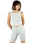 Kadın Yeşil Fitted/vücuda Oturan Crop Halter Yaka Fitilli Esnek Örme Bluz Atlet 23K-TRP-CRP06 1
