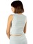 Kadın Yeşil Fitted/vücuda Oturan Crop Halter Yaka Fitilli Esnek Örme Bluz Atlet 23K-TRP-CRP06 4