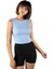 Kadın Mavi Fitted/vücuda Oturan Crop Halter Yaka Fitilli Esnek Örme Bluz Atlet 23K-TRP-CRP06 1