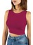 Kadın Fuşya Fitted/vücuda Oturan Crop Halter Yaka Fitilli Esnek Örme Bluz Atlet 23K-TRP-CRP06 2