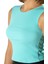Kadın Turkuaz Fitted/vücuda Oturan Crop Halter Yaka Fitilli Esnek Örme Bluz Atlet 23K-TRP-CRP06 3
