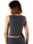 Kadın Antrasit Fitted/vücuda Oturan Crop Halter Yaka Fitilli Esnek Örme Bluz Atlet 23K-TRP-CRP06 4