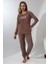 Fwn 5019 Peluş Welsoft Polar Kışlık Yumoş Kadın Pijama Takımı Love 4