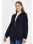 Kadın Grace Siyah Kapüşonlu Fermuarlı Regular Fit Basic Sweatshirt 2