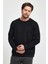 Erkek Rich Siyah Bisiklet Yaka Regular Fit 3 İplik Sweatshirt 2