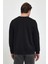 Erkek Rich Siyah Bisiklet Yaka Regular Fit 3 İplik Sweatshirt 5