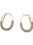 Oval Taşlı Halka Gold Küpe 2
