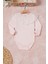 Pembe Kız Bebek Dantel Yakalı Uzun Kol Çıtçıtlı Badi 16839 1