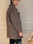 Kahverengi Balıksırtı Düşük Kol Iç Astarlı Cepli Ara Boy Oversize Kaban 2