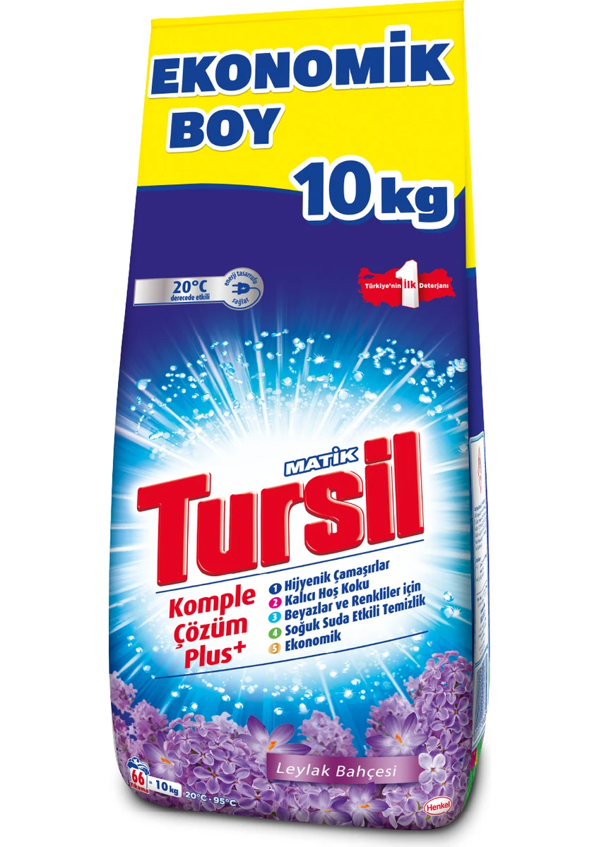 Tursil Renkliler ve Beyazlar İçin Toz Çamaşır Deterjanı Leylak Bahçesi 10 Kg