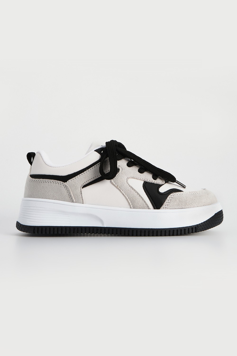 Marjin Kadın Sneaker Yüksek Taban Spor Ayakkabı Aryan Gri Süet görsel 3