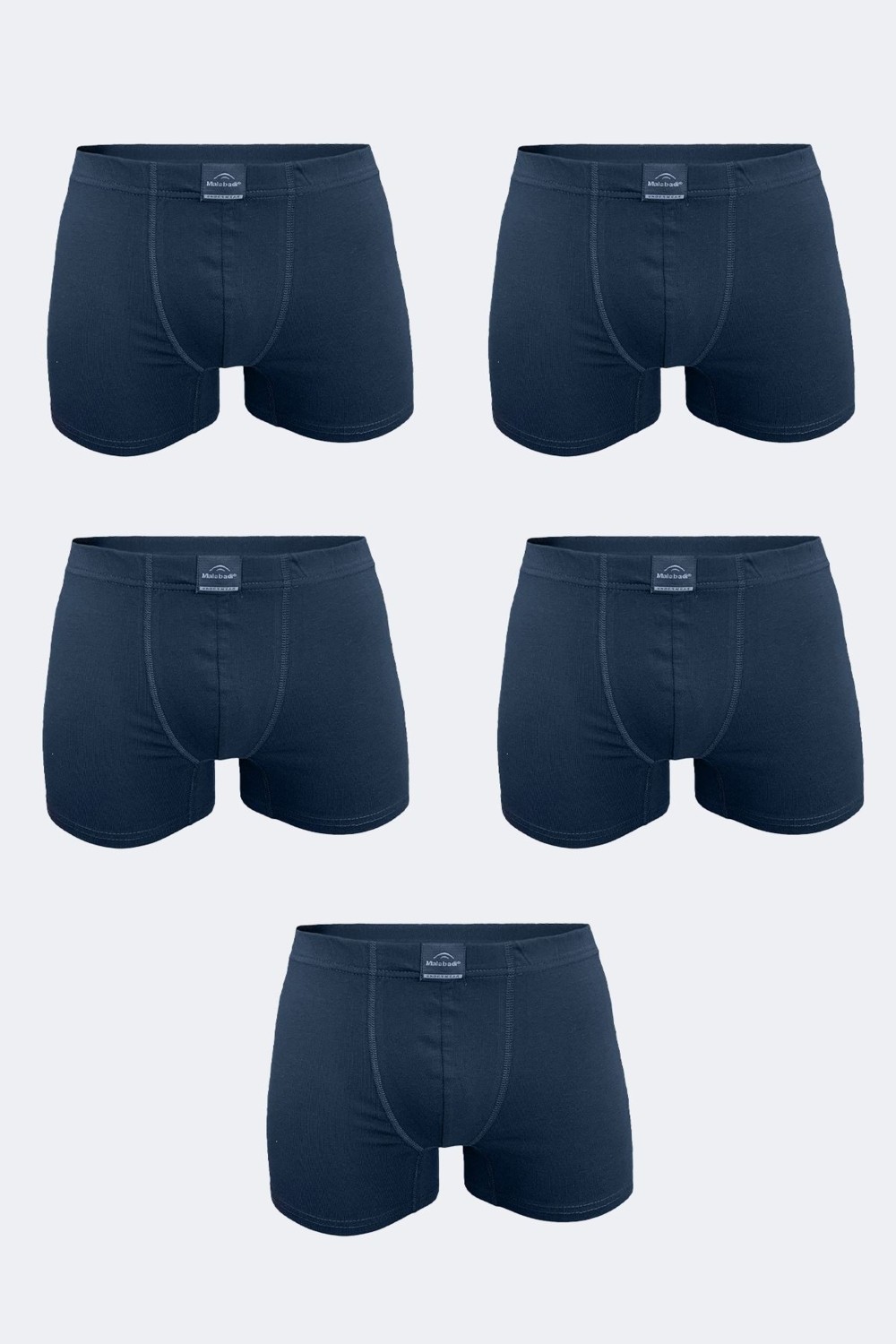 Malabadi Erkek Siyah 5 Li Pamuk Elastan Boxer 5M074