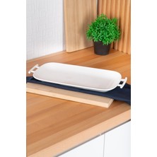 Acar Bianco Perla Dikdörtgen Kulplu Servis Tabak - 42 cm