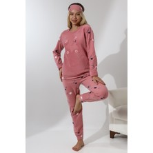 Wordex Fwn 5008 Peluş Welsoft Polar Kışlık Yumoş Kadın Pijama Takımı