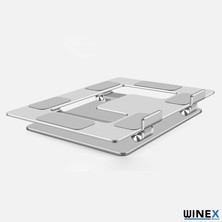 Global Metal Ayarlanabilir Laptop, Tablet, Macbook, Matebook Yükseltici Katlanabilir Stand Tutucu Gümüş WNE0153