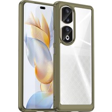 Microcase Honor 90 Shield Serisi Darbeye Dayanıklı Yarı Esnek Plastik Tpu Kılıf - Füme AL8100