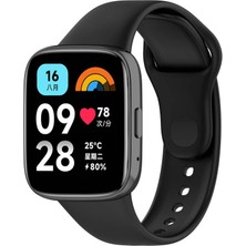 Coolacs Xiaomi Redmi Watch 3 Active Uyumlu Kordon Ayarlanabilir Soft Yüzey Yumuşak Silikon Kayış Siyah