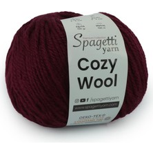 Spagetti Yarn Cozy Wool Bordo El Örgü Ipliği