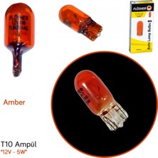 Tas Flösher 12V T10 Ampul 5W Büyük Dipsiz Orijinal Cam Amber Fls 42911-AG (10 Lu)