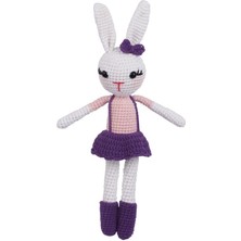 Nostaljik Lezzetler Amigurumi Organik Oyuncak-Uyku Arkadaşı Tavşan-Örme Mor Tavşan