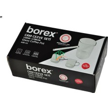 Alnis Borex Cam Cezve Seti Isıya Dayanaklı 400 ml