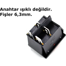 Adam Çiftli Kırmızı Elektrik Düğmesi 1-0 Işıksız Anahtar 12V-220V