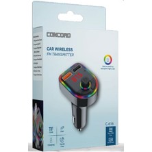 Concord C-616 Bluetooth Görüşme ve Müzik Dinleme Ekranlı Rgb Fm Transmitter Çift USB Şarj Usb/tf