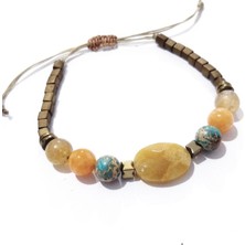 Funny Takı Topaz Turkuaz Akik Sitrin Hematit Doğaltaşlı Küp Miyuki Bileklik