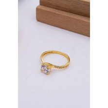 Latif Kuyumcu 22 Ayar Altın Yüzük Tek Taşlı Kadın Yüzük