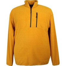 Maruf Shop Erkek Büyük Beden Yarım Fermuarlı Polar Sweat Sarı