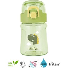 Diller Tritan Silikon Pipetli  Karikatürlü Matara  550 ml