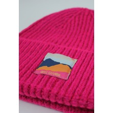 Sofist İstanbul Fuchsia Beanie Fuşya Rengi Dokuma Etiketli Soft Yıkama Yünlü Katlamalı Örgü Bere