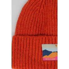 Sofist İstanbul Cinnamon Beanie Tarçın Rengi Dokuma Etiketli Soft Yıkama Yünlü Katlamalı Örgü Bere