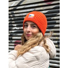 Sofist İstanbul Cinnamon Beanie Tarçın Rengi Dokuma Etiketli Soft Yıkama Yünlü Katlamalı Örgü Bere