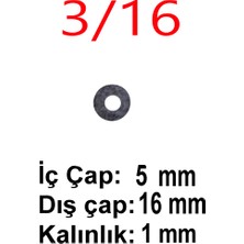 Alet Çantam  Galvanizli Demir Pul 3/16 (5 mm x 16 mm x 1 mm) 100'lü Paket